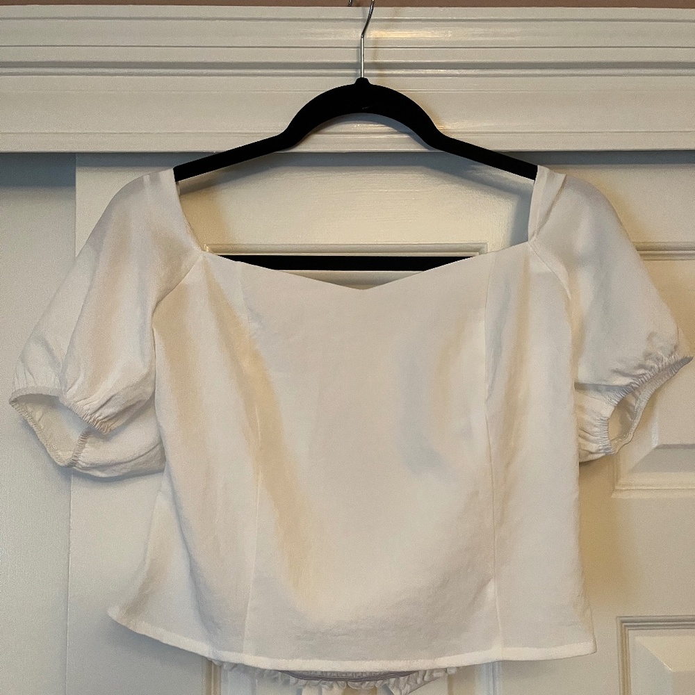 White Cropped Top